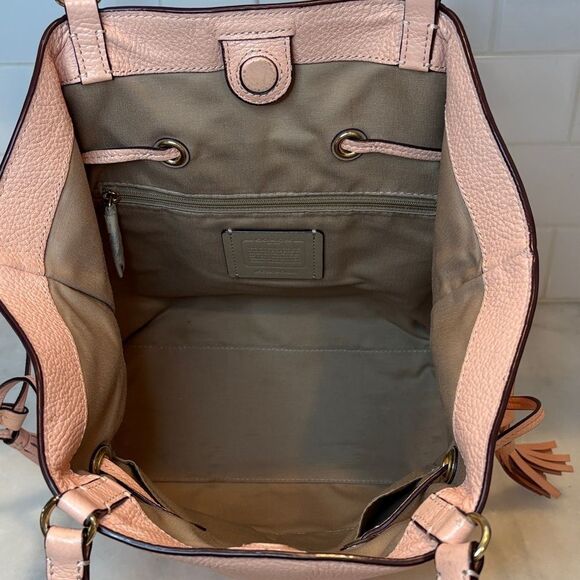 Coach Bag Purse Handbag Leather Andy Pebbled Embossed Drawstring Tote Shoulder - Picture 15 of 16